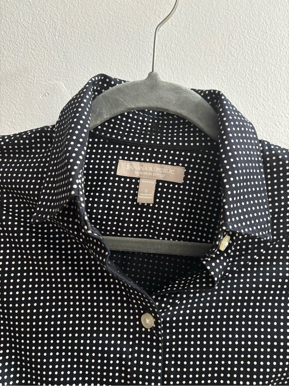 Banana Republic Women’s Black Polka Dot Button-Up Shirt